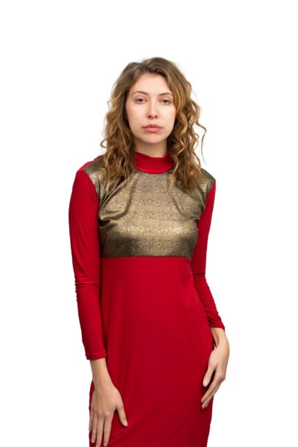 Bodycon Long Sleeve Red Dress