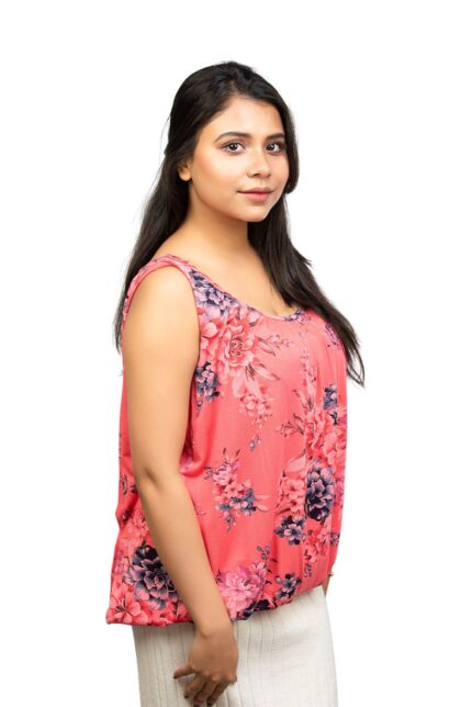 Floral Sleeveless Top For Women